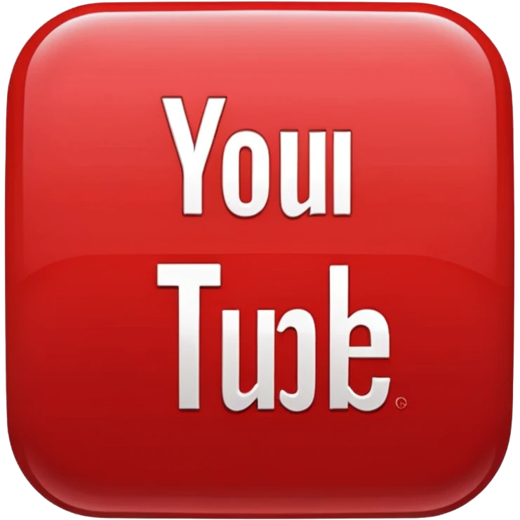 Classic red youtube logo button emoji