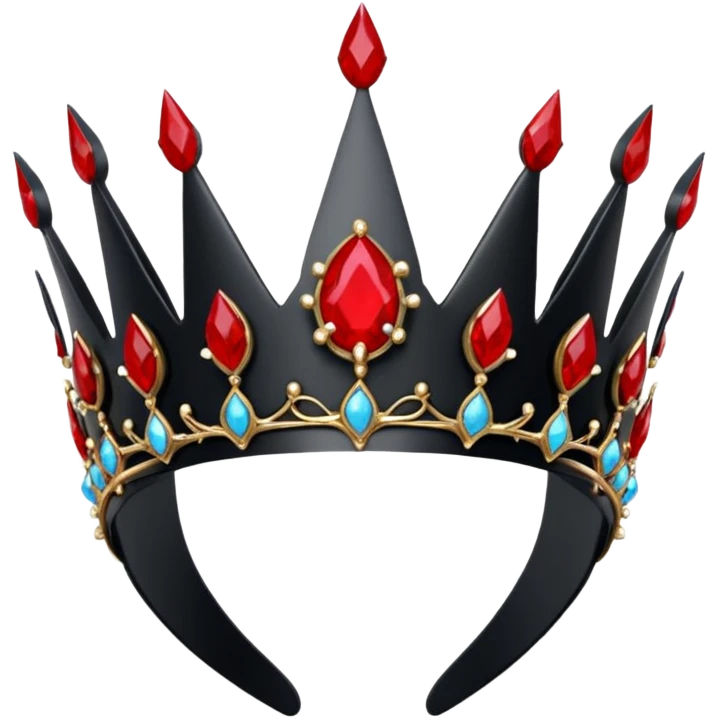 Black and red gothic thorny tiara crown ear piece headband  emoji
