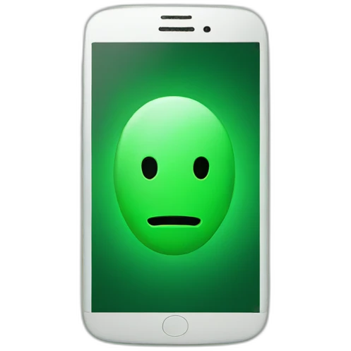 green smart phone without face emoji