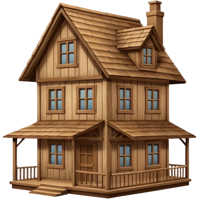 wooden house emoji
