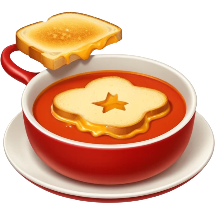 tomato soup with sliced grilled cheese on the side emoji