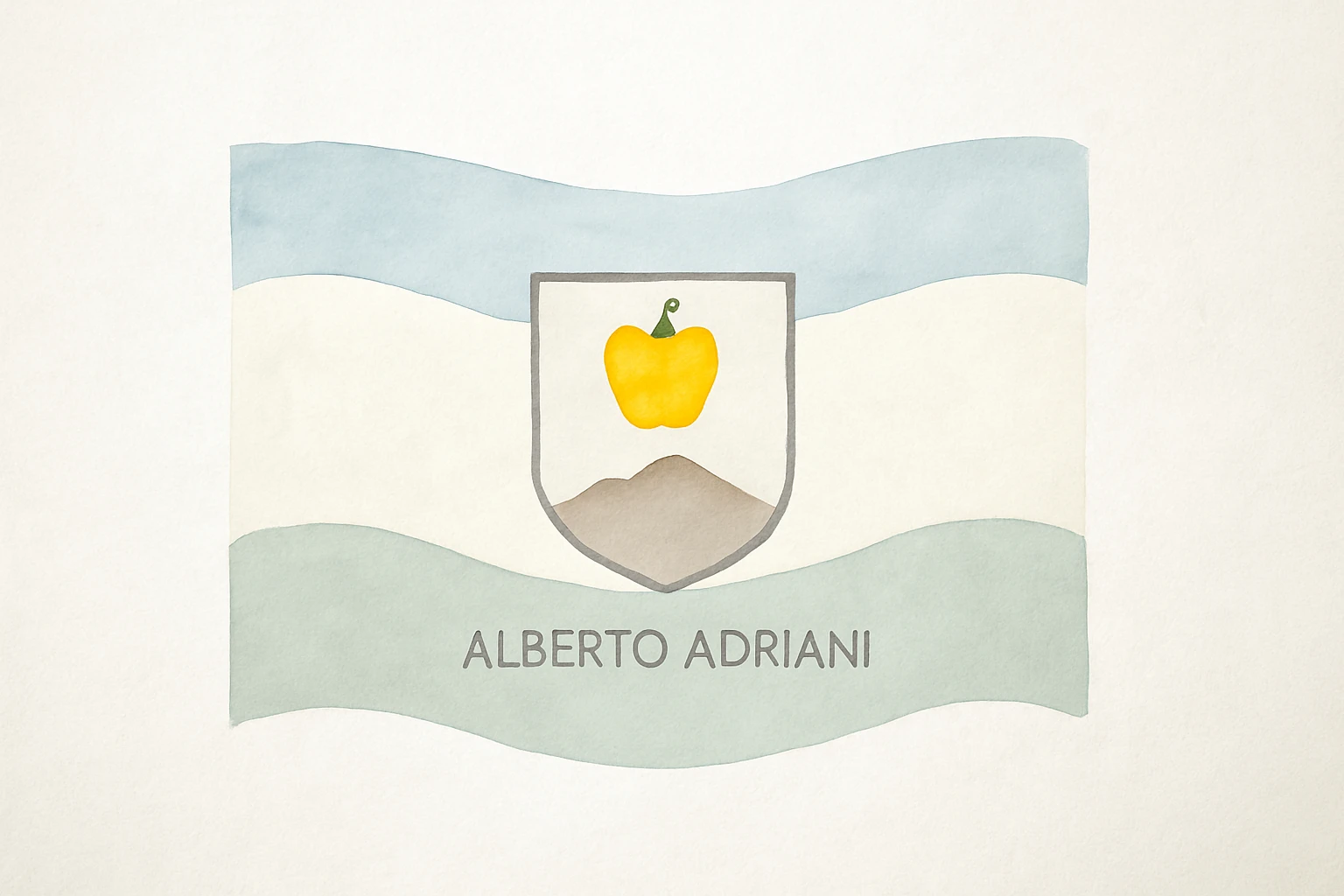 Flag of Alberto Adriani municipality, watercolor style, soft edges, gentle waves. emoji