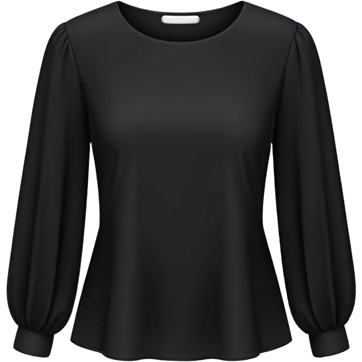 plain isolated black long sleeve blouse emoji