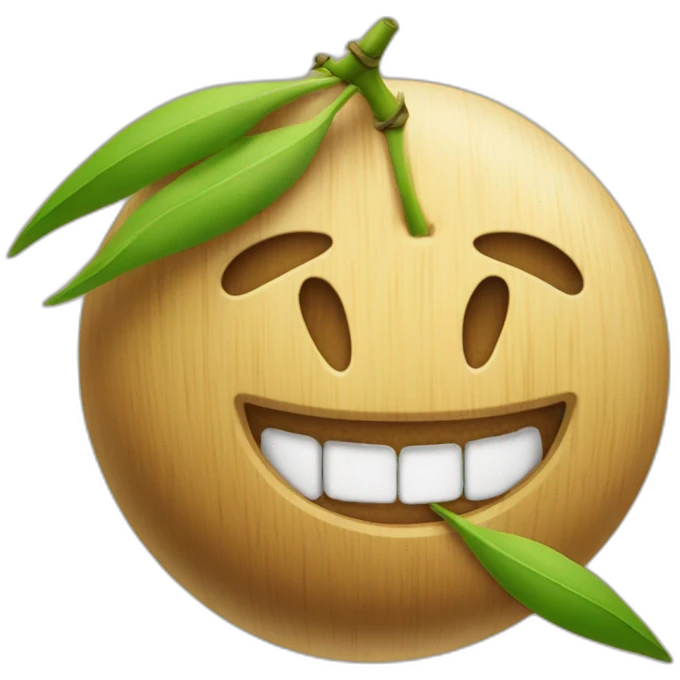 un bambou dans la bouche emoji