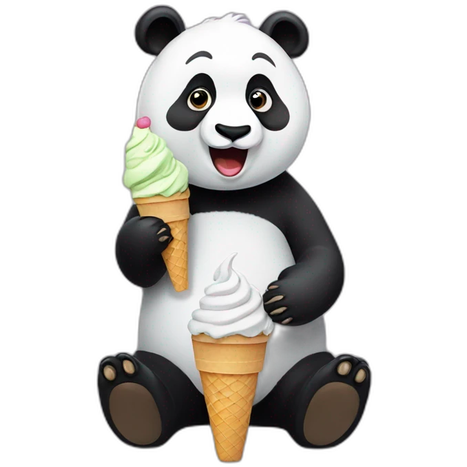 Panda eating ice cream emoji