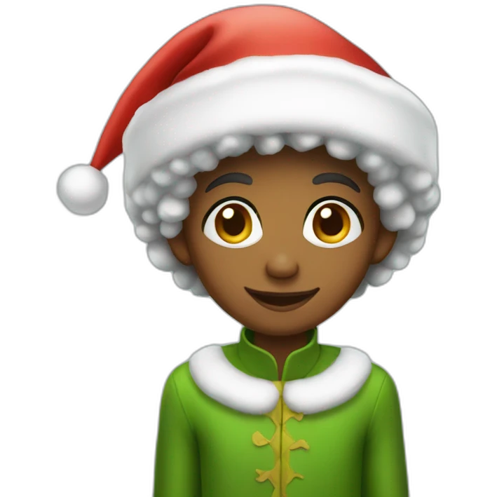 Afro-American-Christmas-Elf emoji
