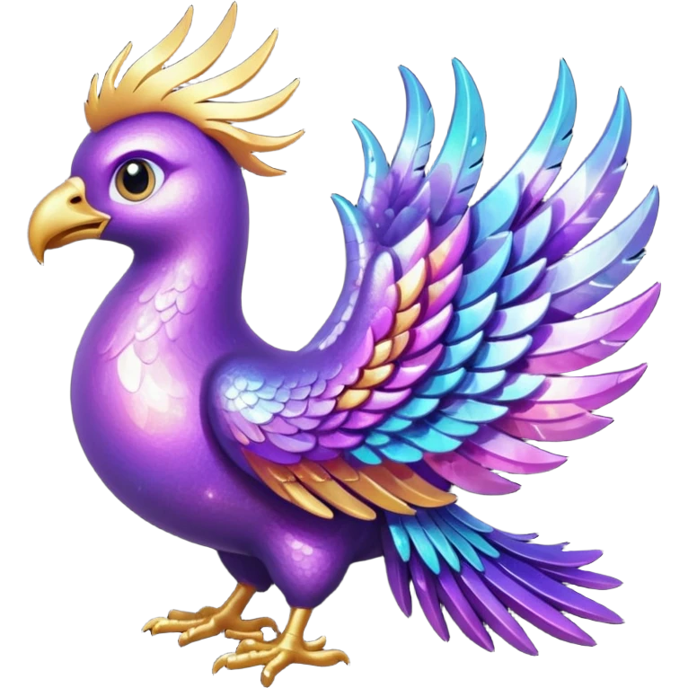 glitter purple phoenix emoji