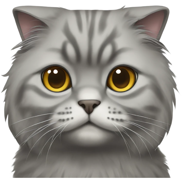 gray scottish fold long-hair cat emoji