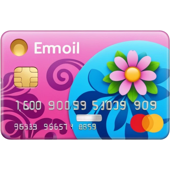 aesthetic credit card with pattern emoji