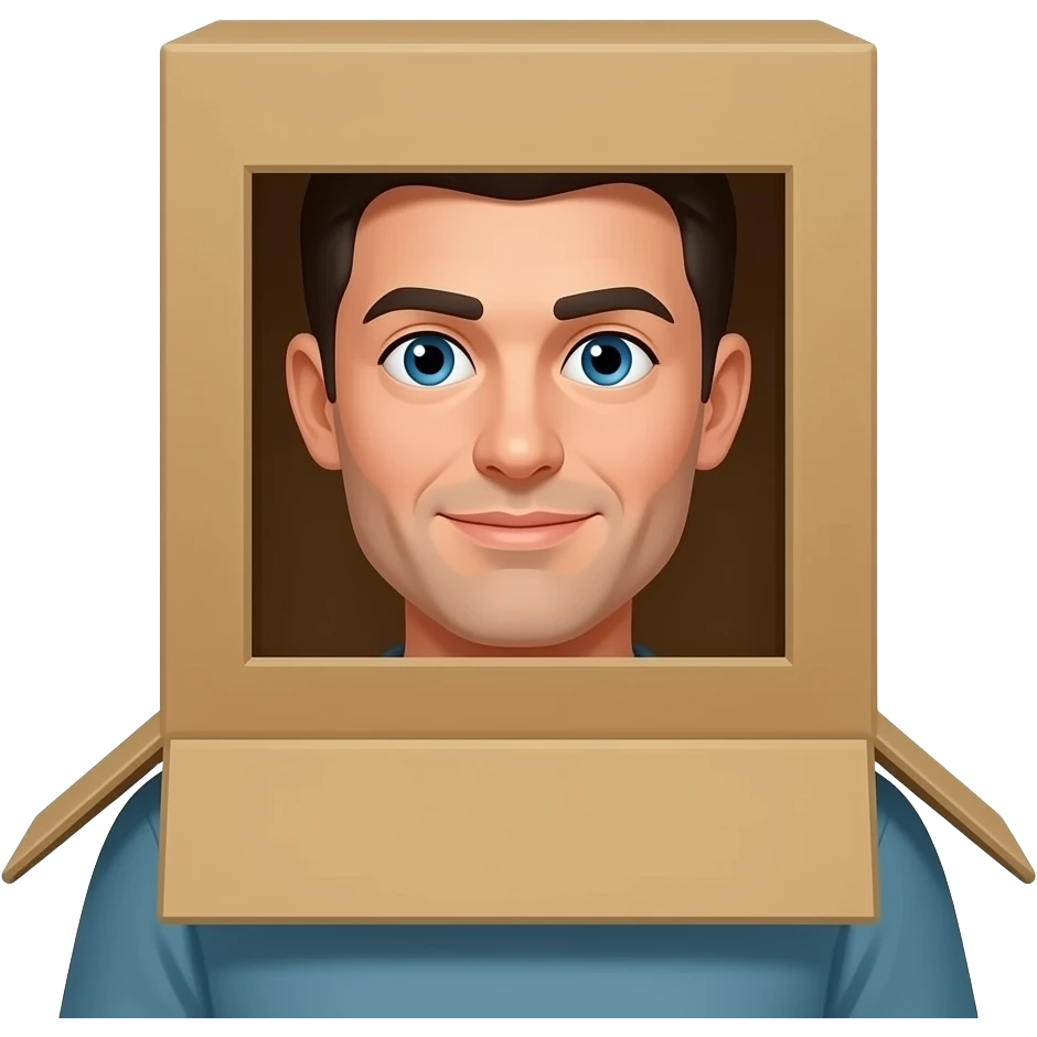 man in a box costume emoji