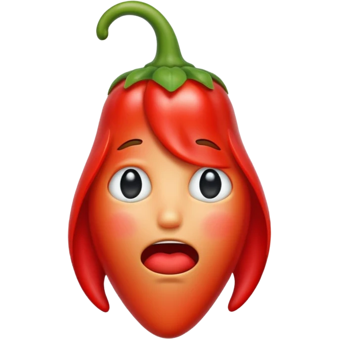 Crying red hot pepper emoji