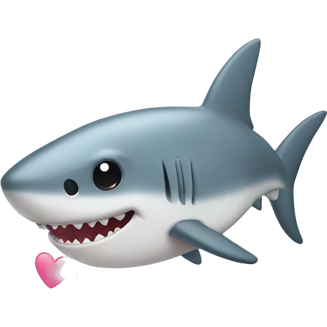 Cute shark with hearts  emoji