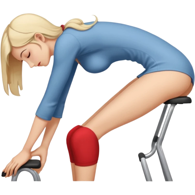 Woman bent over with arch in back pinned emoji
