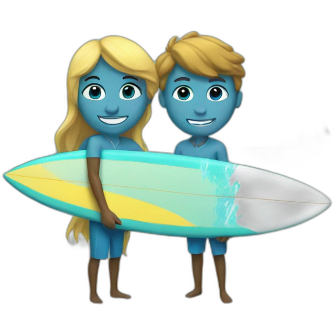 Couple surf emoji