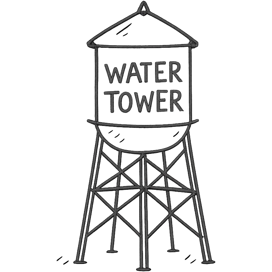 water tower, hand drawn icon style emoji