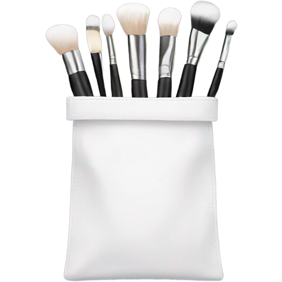 White bag with makeup brushes emoji