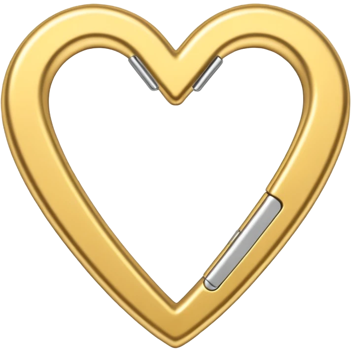 the heart is made from a paper clip, one side is gold and the other is silver emoji