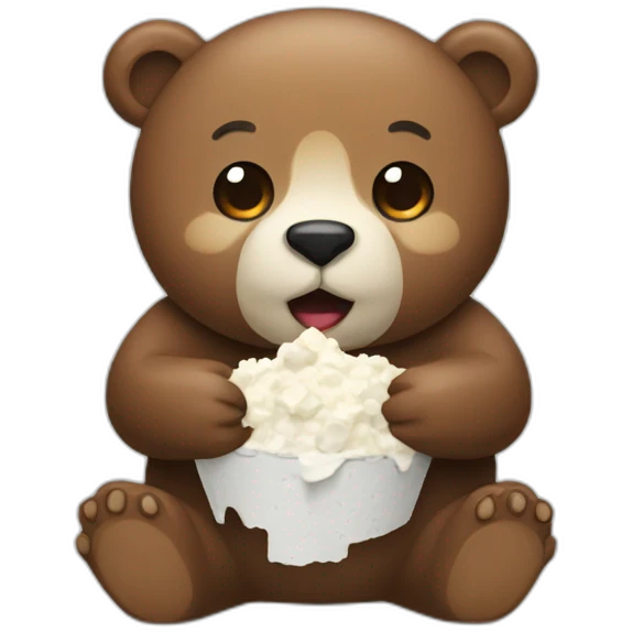 bear who eats cottage cheese emoji