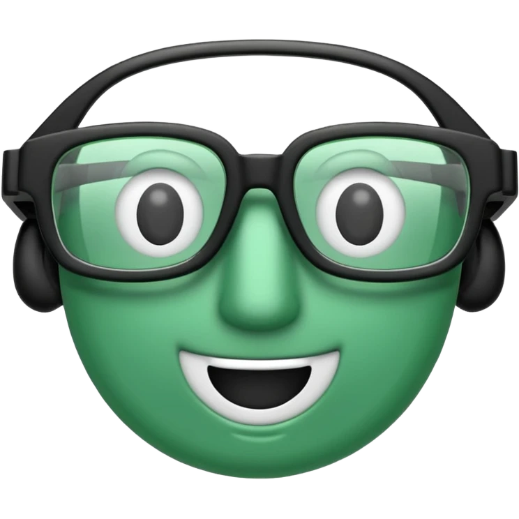 green framed Reading glasses emoji