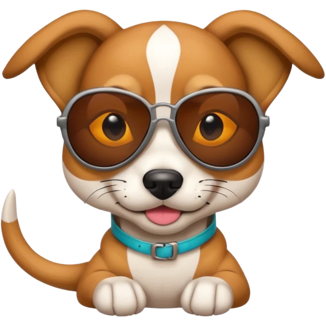 Dog wearing viper sunglasses emoji