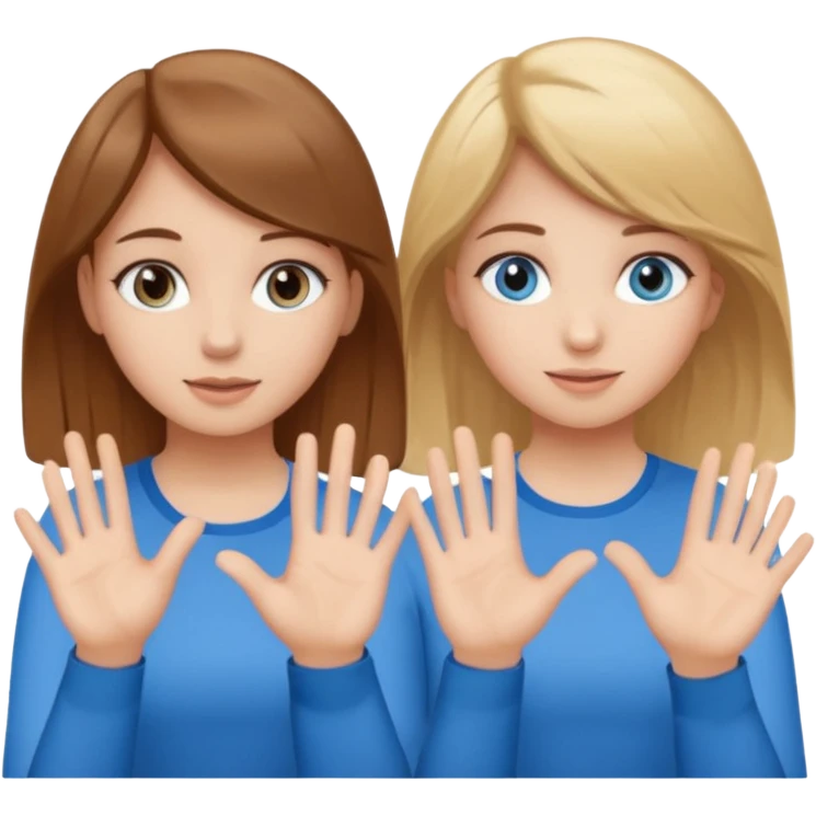 Two girls saying six seven one with brown hair. And doing hand movements  white skin six seven SAYING SIX SEVEN ONE WITH BLOND HAIR blue eyes SAYING 6️⃣ 7️⃣  emoji