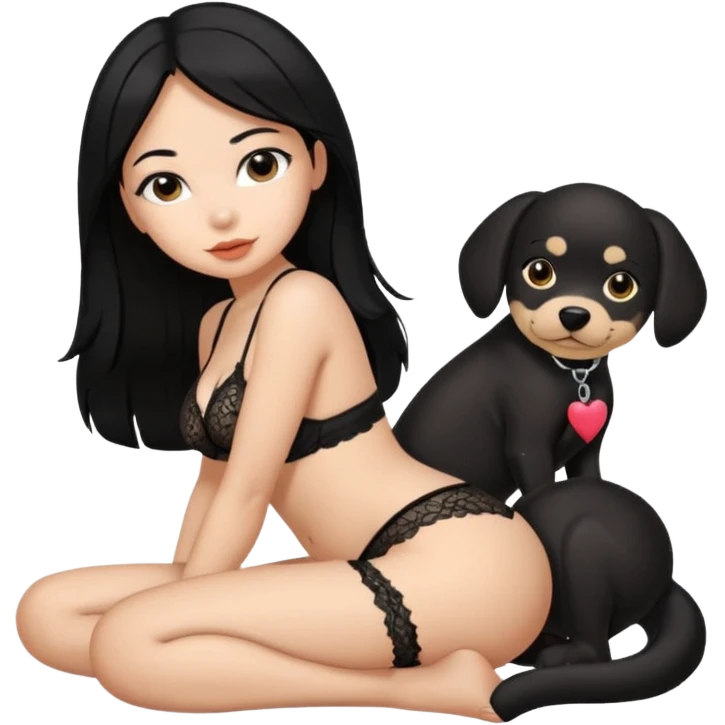 Black hair Latina girl sitting a sex toy naked doggy style sex emoji