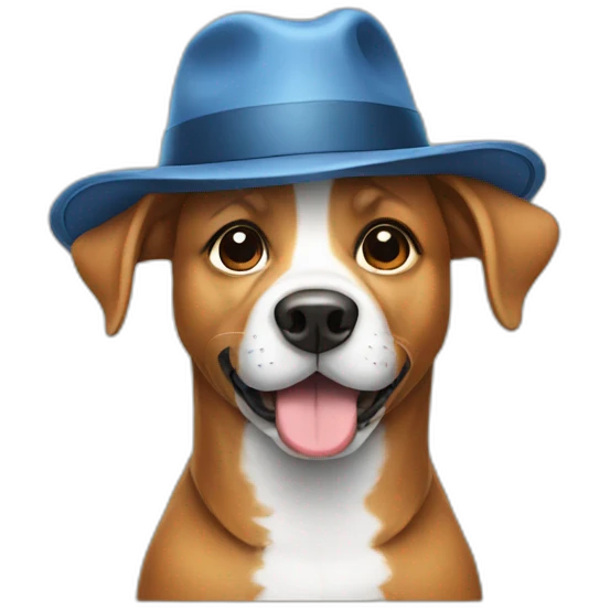 dog with a hat emoji