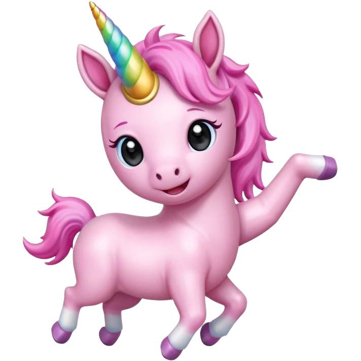 Cute anime pink baby unicorn dancing 
 emoji