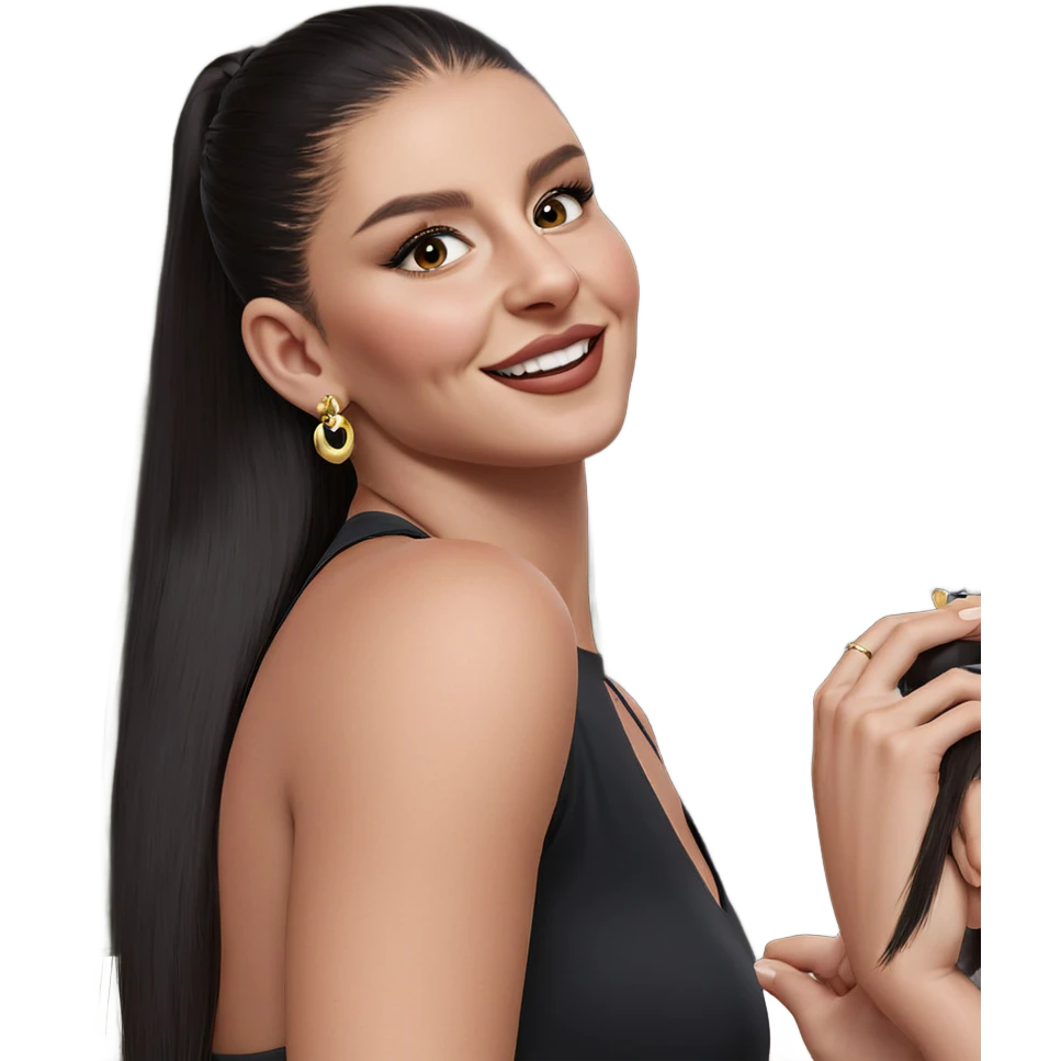 smiling girls with earrings emoji