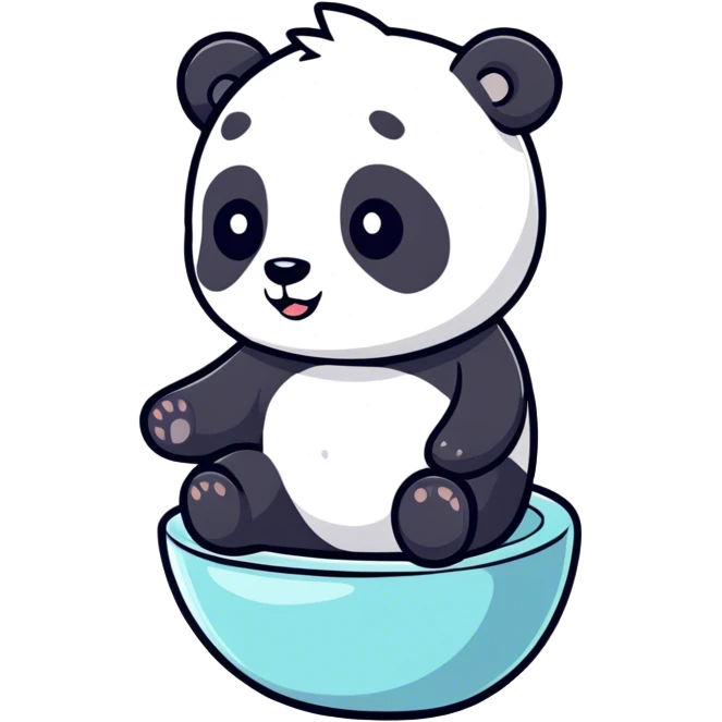 Cute panda on the toilet emoji