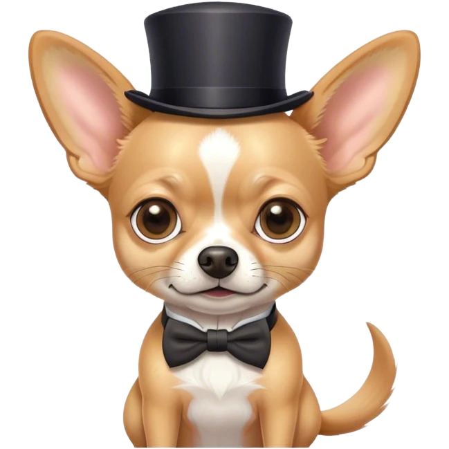 Light tan chihuahua with monocle emoji