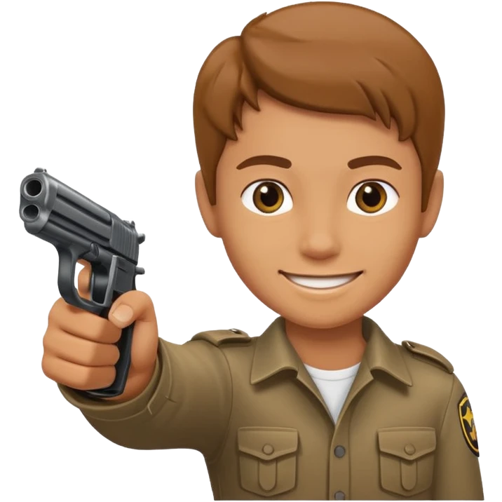 Smiling face pointing gun emoji