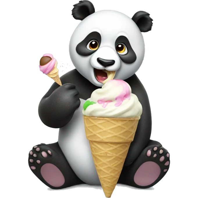 Panda eating ice cream emoji