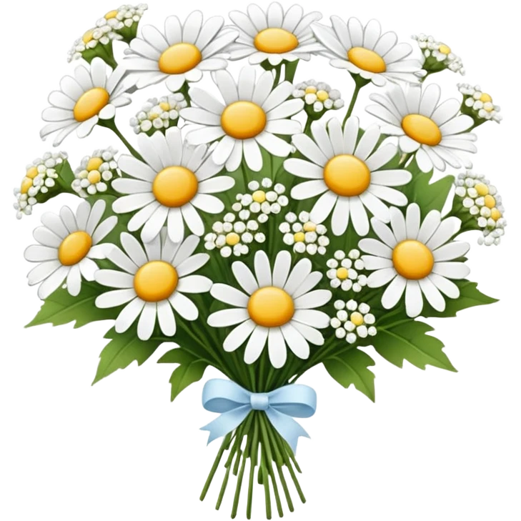 daisy and babies breath bouquet  emoji