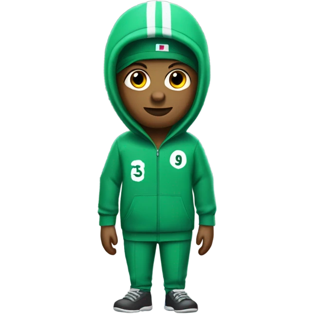 Squid game player in green track suit  emoji