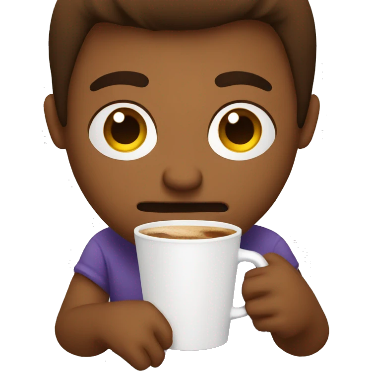 Bored drinking coffee emoji