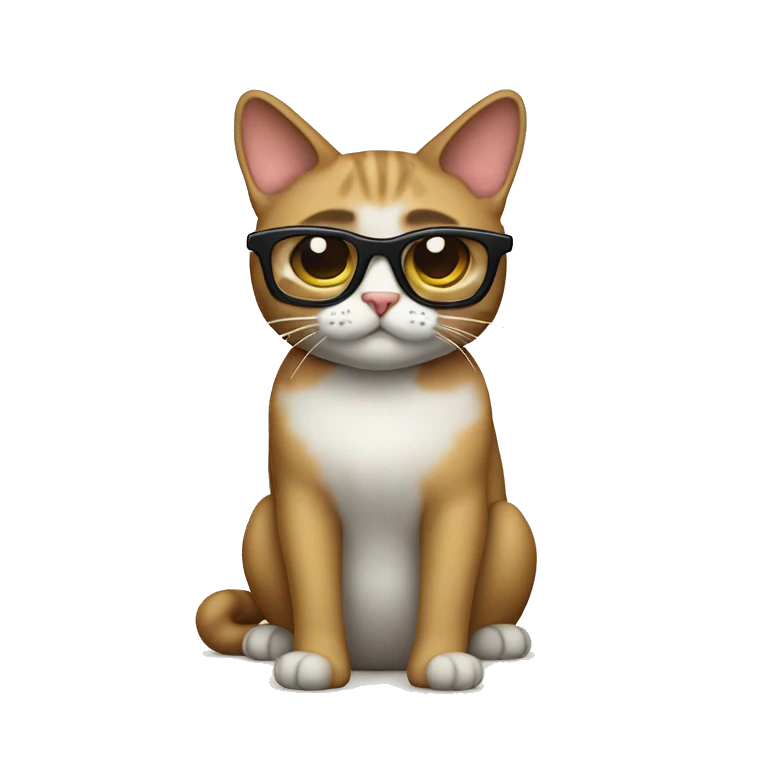 Gato con lentes facheros  emoji