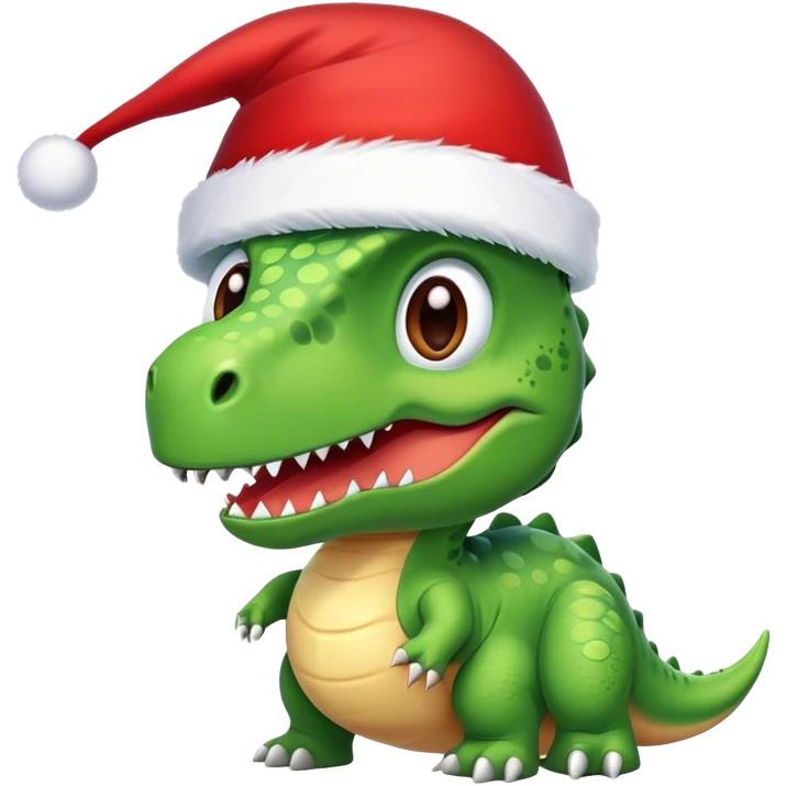 dino with santa hat emoji
