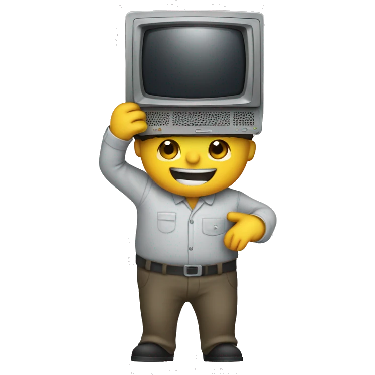 Engineer repairing tv without helmet emoji