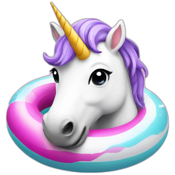 unicorn with a swimming ring emoji