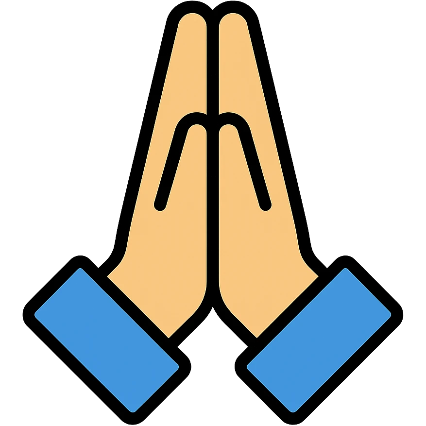 color outline icon of praying hands emoji