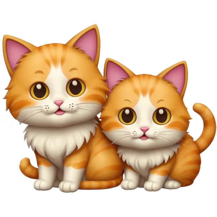 Cats together as friends emoji