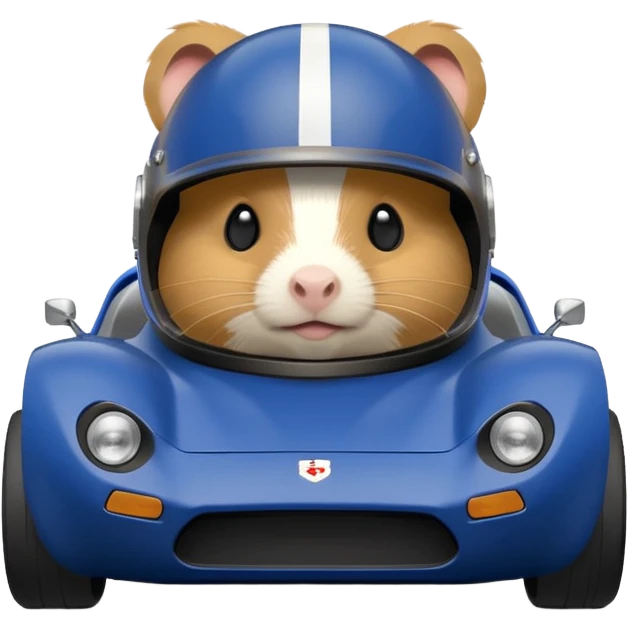 Midnight blue Local Motors Rally Fighter driven by a Guinea pig  emoji