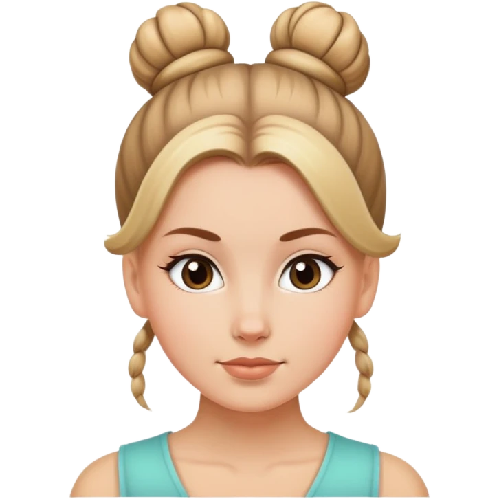white girl with hair in bun emoji