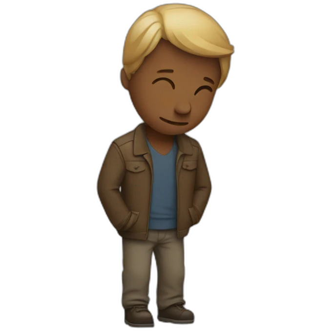 A man bows to the audience emoji