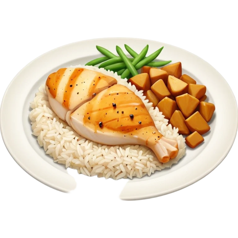 Rice and chicken breast  emoji