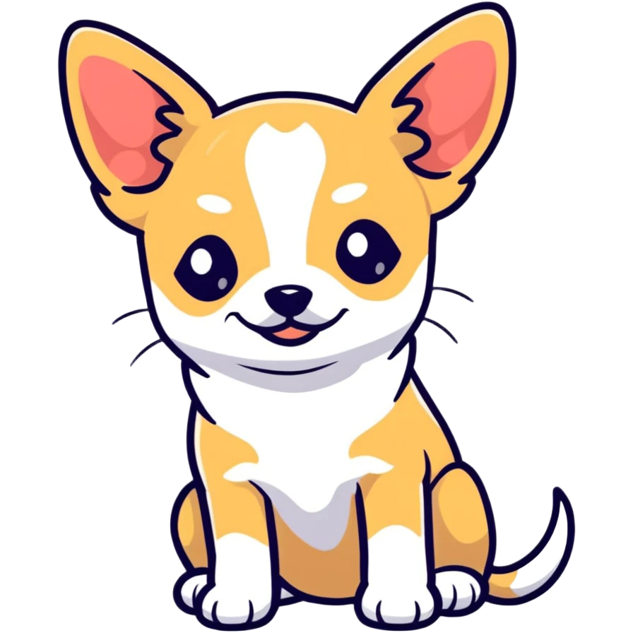 sad Chihuahua puppy with downturned expression emoji