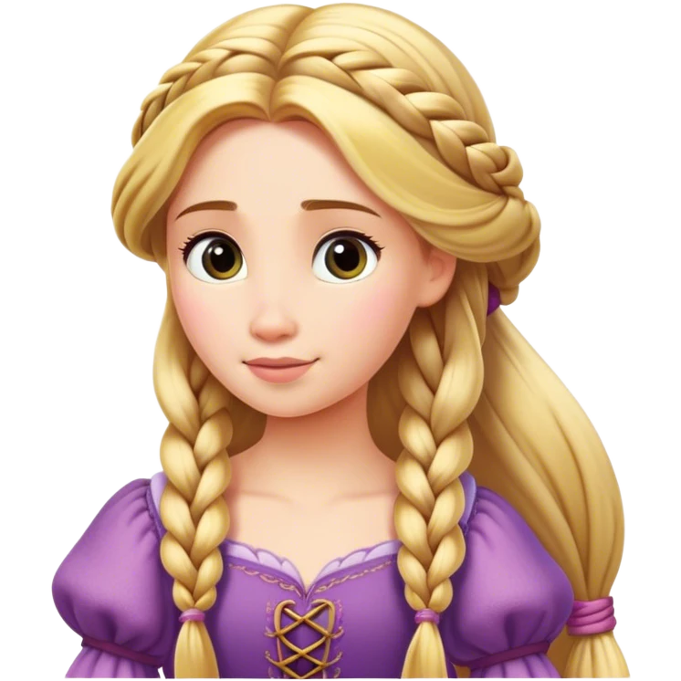 Can you make rapunzel with one braid apple emoji style emoji