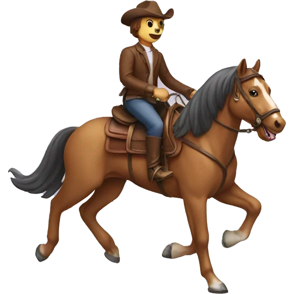 Dog riding horse emoji