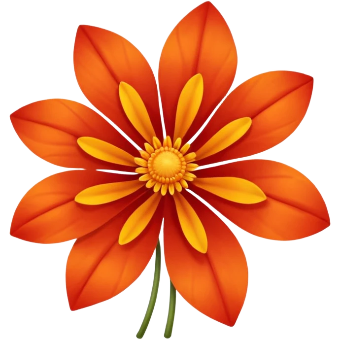 An autumn flower with orange-red petals curled by cool wind. emoji